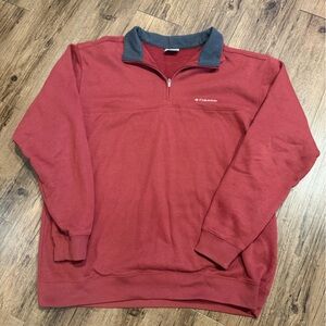 Columbia Red Fleece Pullover with Dark Gray Trim